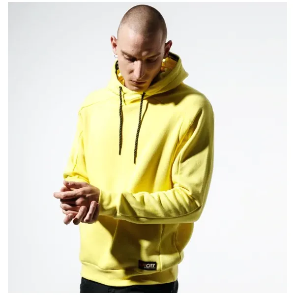 Confront Bluza City Sweatshirt , żółty, rozmiar XL. Żółte bluzy męskie Confront, xl, bez wzorów, z bawełny, eleganckie, z kapturem, bez rękawów, bez kaptura. W wyprzedaży za 119,99 zł.
