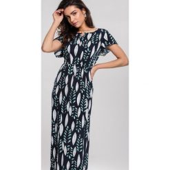 Granatowa Sukienka Lay Back. Niebieskie sukienki damskie other, xl, bez wzorów, z okrągłym kołnierzem, z krótkim rękawem, krótkie, mini. Za 79,99 zł.