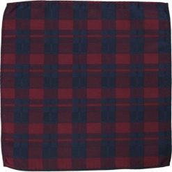 Granatowo-Bordowa Elegancka, Męska Poszetka - ALTIES - w Kratę POSZALTTANIA0195. Czerwone poszetki męskie Alties, bez wzorów, z materiału, eleganckie. Za 16,90 zł.