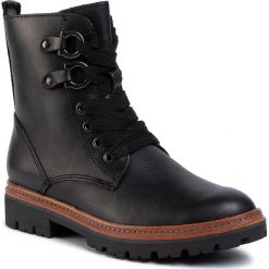Trapery MARCO TOZZI - 2-25232-23 Black Antic 002. Czarne trapery damskie Marco Tozzi, ze skóry, bez obcasa, bez zapięcia. W wyprzedaży za 279,00 zł.