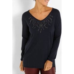 Sweter w kolorze granatowym. Niebieskie swetry damskie Jacqueline Riu, bez wzorów, klasyczne, bez rękawów, bez kaptura. W wyprzedaży za 67,95 zł.