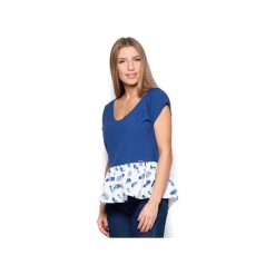 Bluzka K431 Granat. Niebieskie bluzki damskie KATRUS, xl, bez wzorów, bez kołnierzyka, bez rękawów. Za 109,00 zł.