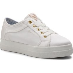Sneakersy GANT - Aurora 18538434 White G29. Białe półbuty damskie GANT, z tworzywa sztucznego. W wyprzedaży za 239,00 zł.