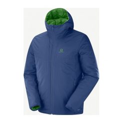 Salomon Drifter Loft Kurtka Niebieski Zielony. Niebieskie płaszcze męskie Salomon, s, bez wzorów, z materiału. Za 578,95 zł.