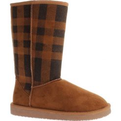 Buty zimowe damskie: Kozaki „Sabina” w kolorze jasnobrązowo-czarnym