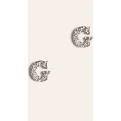 Guess Jeans - Kolczyki. Szare kolczyki damskie Guess Jeans, z kryształem, metalowe. Za 169,90 zł.