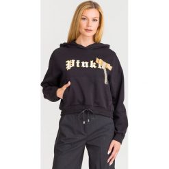 BLUZA Pinko. Czarne bluzy damskie Pinko, s, z nadrukiem, z bawełny, bez rękawów, z kapturem. Za 809,00 zł.