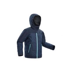 Kurtka turystyczna zimowa SH500 X-WARM 3 w 1 dla dziewczynek 8-14 lat. Niebieskie kurtki dziewczęce QUECHUA, na zimę, bez wzorów, z poliesteru, bez kaptura. Za 229,99 zł.