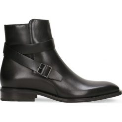 Botki AKANE. Czarne botki damskie Gino Rossi, ze skóry, bez obcasa, bez zapięcia. Za 319,90 zł.