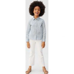 Mango Kids - Koszula 110 - 164 cm. Białe bluzki dziewczęce z bawełny, długie. W wyprzedaży za 45,90 zł.