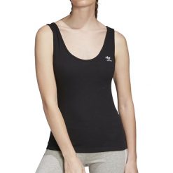 ADIDAS TANK TOP > FM2602. Topy damskie Adidas, bez wzorów, z elastanu, z kontrastowym kołnierzykiem, bez rękawów, bez kaptura. Za 79,99 zł.