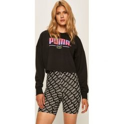 Puma - Bluza. Czarne bluzy damskie Puma, s, z nadrukiem, z elastanu, bez rękawów, bez kaptura. Za 219,90 zł.
