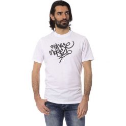 T-shirt w kolorze białym. Białe t-shirty męskie Frankie Morello, s, bez wzorów, z bawełny, casualowe, z okrągłym kołnierzem. W wyprzedaży za 134,95 zł.