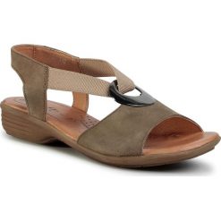 Sandały GO SOFT - WI16-956-04 Khaki. Zielone klapki damskie GO SOFT, z aplikacjami, ze skóry, bez obcasa. Za 119,99 zł.