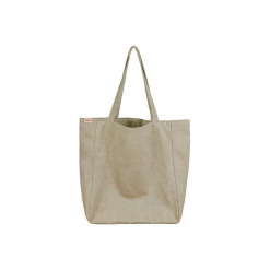 Lazy bag khaki duża torba z grubej bawełny na zamek. Zielone torebki klasyczne damskie marki Hairoo, w paski, z bawełny, duże. Za 195,00 zł.