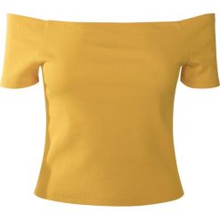 Urban Classics Ladies Off Shoulder Rib Tee Koszulka damska żółty. Żółte t-shirty damskie Urban Classics, m, z materiału, z kołnierzem typu carmen, z krótkim rękawem. Za 24,90 zł.