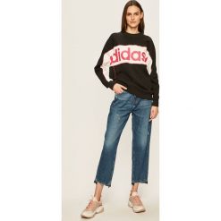 Adidas Originals - Bluza. Czarne bluzy damskie adidas Originals, z nadrukiem, z elastanu, bez rękawów, bez kaptura. W wyprzedaży za 199,90 zł.