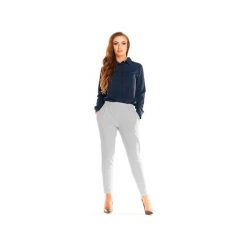 Spodnie N044 szary. Szare spodnie damskie Awama, xl, z poliesteru. Za 129,00 zł.