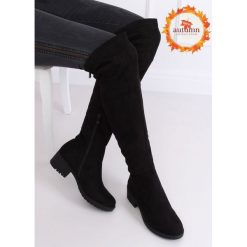 Kozaki oficerki damskie czarne 0-207 BLACK. Czarne kozaki damskie obuwie damskie, na spacer, z zamszu, bez obcasa, na obcasie, na zamek. Za 133,99 zł.