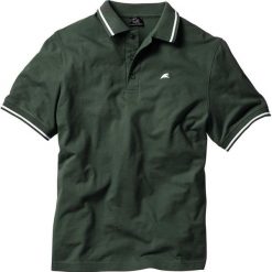 Shirt polo, krótki rękaw bonprix ciemnozielony. Zielone koszulki męskie bonprix, s, z haftami, z bawełny, polo, z krótkim rękawem, krótkie. Za 34,99 zł.