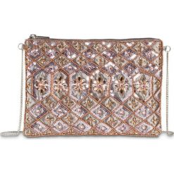 Torebka cross-body "Kwiaty" bonprix brunatny - papaja. Brązowe torebki klasyczne damskie marki bonprix, w kwiaty, zdobione. Za 89,99 zł.