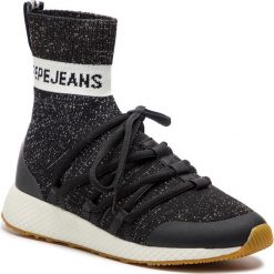 Sneakersy PEPE JEANS - Koko Sock PLS30742 Black 999. Czarne półbuty damskie Pepe Jeans, z jeansu. W wyprzedaży za 199,00 zł.