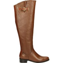 Kozaki - ESTER1704 TAN. Brązowe buty zimowe damskie Venezia, ze skóry. Za 289,00 zł.