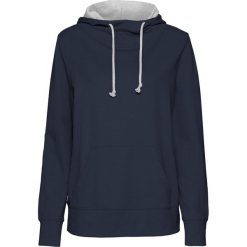 Bluza dresowa z kapturem bonprix ciemnoniebiesko-jasnoszary melanż. Niebieskie bluzy damskie bonprix, z dresówki, z kapturem. Za 74,99 zł.