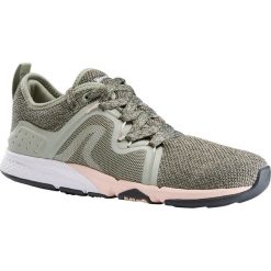 Buty do chodu sportowego PW 540 Flex-H+ damskie khaki-różowe. Brązowe buty sportowe damskie NEWFEEL, bez wzorów, z poliesteru, sportowe, trekkingowe. Za 119,99 zł.