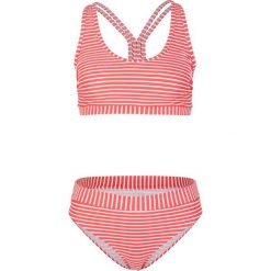 Bikini z biustonoszem bustier (2 części) bonprix koralowo-biały w paski. Pomarańczowe stroje kąpielowe damskie bonprix, w paski. Za 54,99 zł.