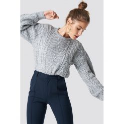 Swetry klasyczne damskie: Trendyol Sweter ze splotem - Grey