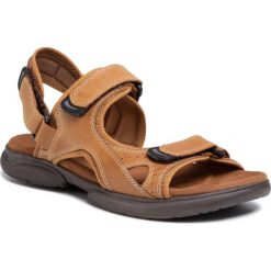 Sandały LASOCKI FOR MEN - MB-A452-15 Brown. Pomarańczowe klapki męskie Lasocki For Men, bez wzorów, ze skóry. Za 119,99 zł.