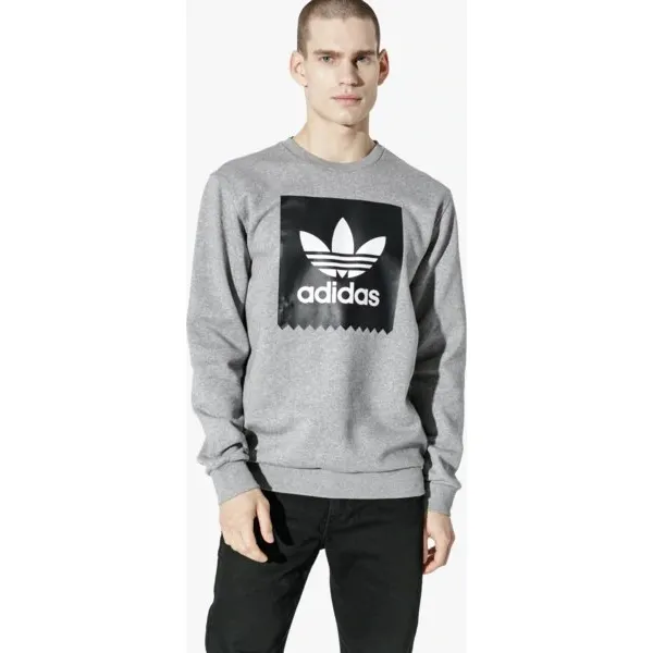 Adidas Bluza Bb Crewneck , szary, rozmiar L. Szare bluzy męskie Adidas, m, bez wzorów, z bawełny, bez kołnierzyka, bez rękawów, bez kaptura. W wyprzedaży za 199,99 zł.