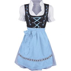 Sukienki: Almwerk Mascha Dirndl Sukienka jasnoniebieski/biały/czarny