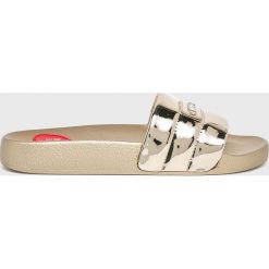 Love Moschino - Klapki. Żółte klapki damskie marki Love Moschino, z materiału. Za 429,90 zł.