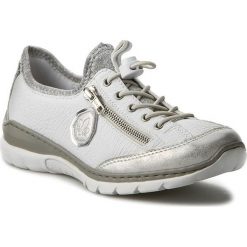 Półbuty RIEKER - L3263-80 White Combination. Białe półbuty damskie Rieker, z materiału. Za 269,00 zł.