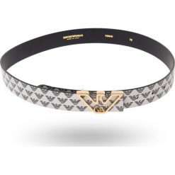 PASEK Emporio Armani. Żółte paski damskie Emporio Armani, w paski, ze skóry ekologicznej. Za 629,00 zł.