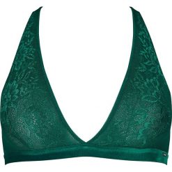 Top w kolorze ciemnozielonym. Zielone topy damskie Skiny Women & Men, w koronkowe wzory, z koronki, bez rękawów. W wyprzedaży za 62,95 zł.