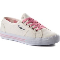 Trampki dziewczęce: Tenisówki PEPE JEANS – Baker Basic Girl PGS30335 White 800
