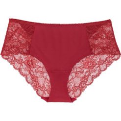 Figi "panty" bonprix czerwony chili. Czerwone panty damskie bonprix, w koronkowe wzory. Za 29,99 zł.