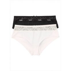 Figi "panty" (2 pary) bonprix czarny - szampan. Czarne panty damskie bonprix, bez wzorów. Za 39,98 zł.