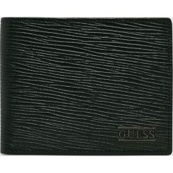 Guess Jeans - Portfel skórzany. Czarne portfele męskie marki Guess Jeans, z aplikacjami, z poliesteru. Za 279,90 zł.
