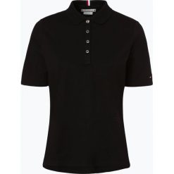 Tommy Hilfiger - Damska koszulka polo, czarny. Czarne koszulki damskie TOMMY HILFIGER, l, z haftami, z bawełny, klasyczne, polo, bez rękawów. Za 179,95 zł.