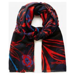 Desigual Be Blossom Large Szalik Niebieski Czerwony. Czerwone szaliki damskie Desigual, bez wzorów, z poliesteru. Za 163,95 zł.