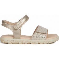 Geox - Sandały dziecięce. Szare sandały dziewczęce Geox, z zamszu, bez zapięcia. Za 279,90 zł.