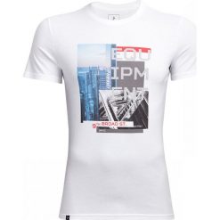 T-shirt męski TSM609 - biały - Outhorn. Białe koszulki męskie marki Outhorn, m, bez wzorów, z bawełny, bez kołnierzyka. W wyprzedaży za 29,99 zł.