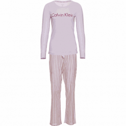 Calvin Klein piżama damska QS6350E L/S Pant Set S różowa. Różowe piżamy damskie Calvin Klein, s, bez wzorów, z długim rękawem. Za 309,00 zł.