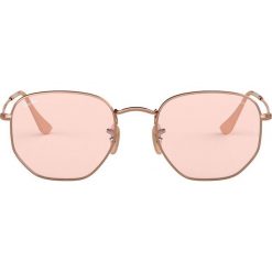 Ray-Ban - Okulary Hexagonal Flat. Różowe okulary przeciwsłoneczne męskie marki Ray-Ban, z materiału, owalne. W wyprzedaży za 549,90 zł.