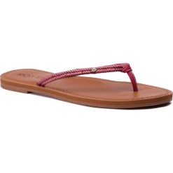 Japonki Roxy ARJL200693. Czerwone klapki damskie Roxy, bez wzorów, bez obcasa. W wyprzedaży za 69,00 zł.