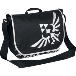 The Legend Of Zelda Logo Torba kurierska czarny/srebrny. Czarne torby męskie na ramię marki The Legend Of Zelda, z aplikacjami, małe, z nadrukiem, z aplikacjami. Za 99,90 zł.